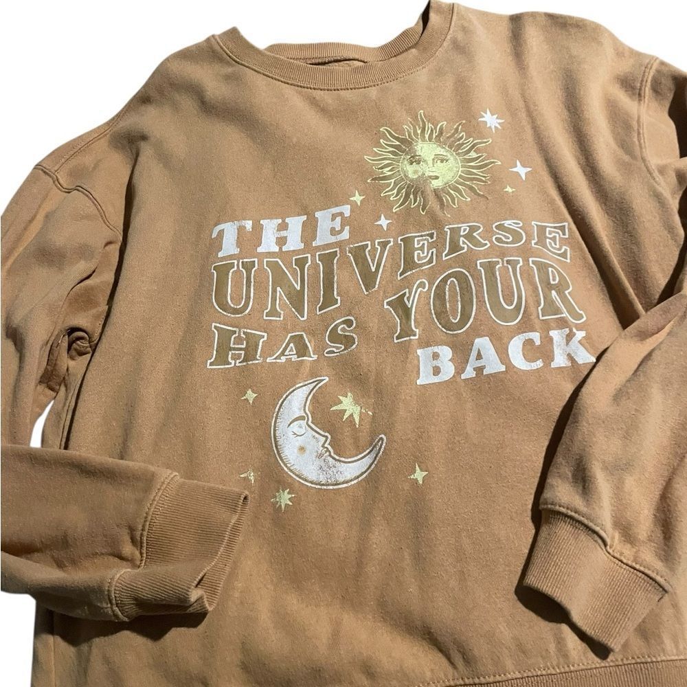 Gold Rush size large Tan Sweatshirt with Celestial Design great condition